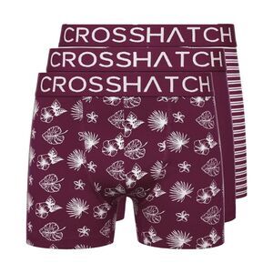 Crosshatch Mens Hovland Boxer Shorts (Pack of 3) / Prune